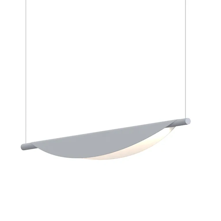 Dove Gray LED Pendant from the Tela Collection