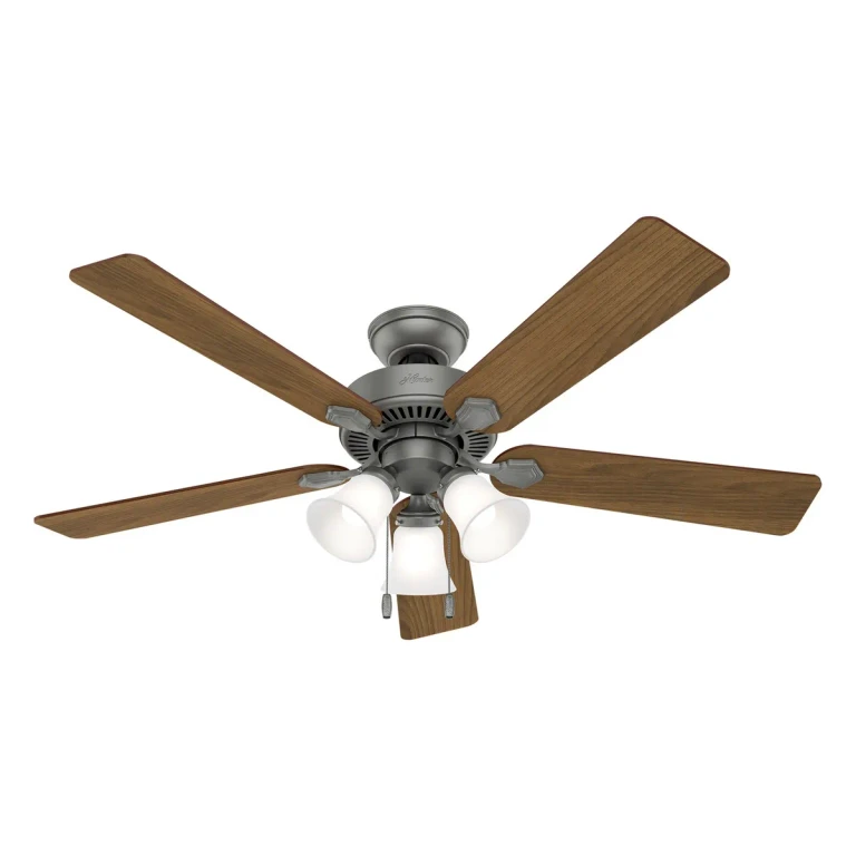 Matte Silver 44"Ceiling Fan from the Swanson Collection