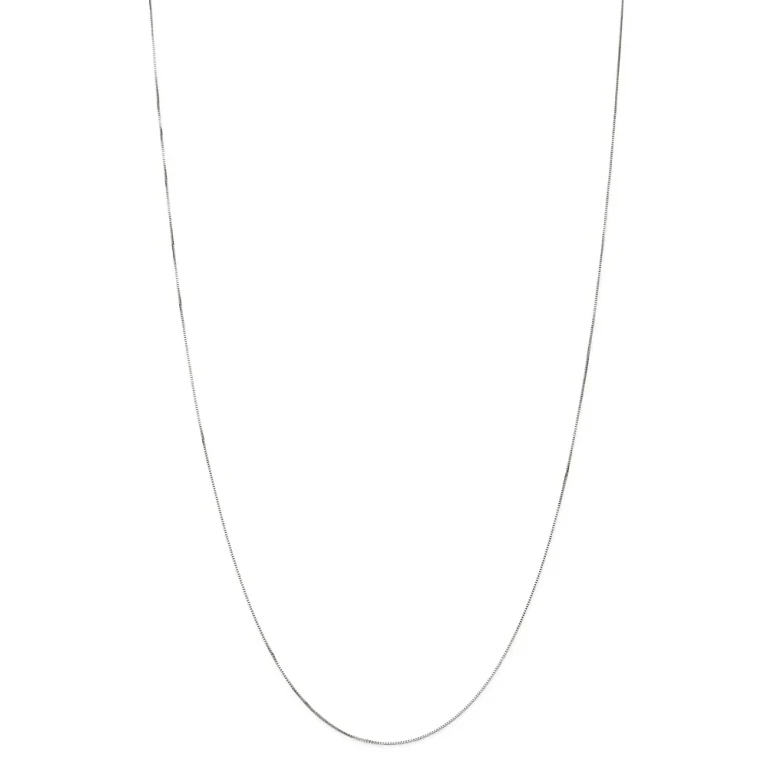 Box Link Chain Necklace in 14K White Gold