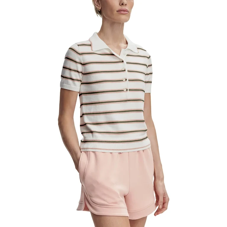 Varley Faustine Striped Polo Top