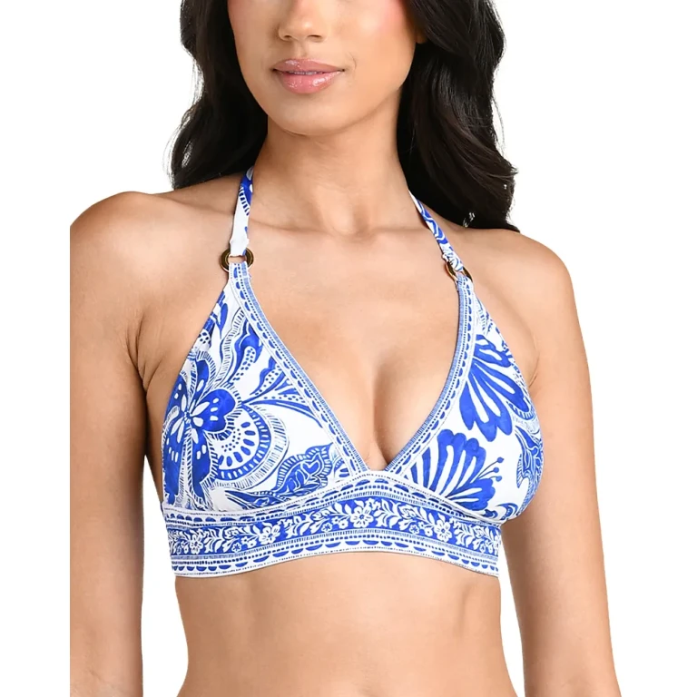 La Blanca Botanical Brocade Tall Triangle Bikini Top