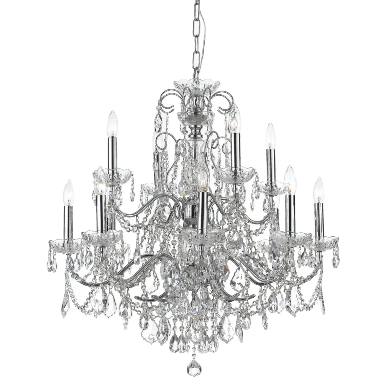 Imperial 12-Light 31" Traditional Chandelier in Polished Chrome with Clear Hand Cut Crystals