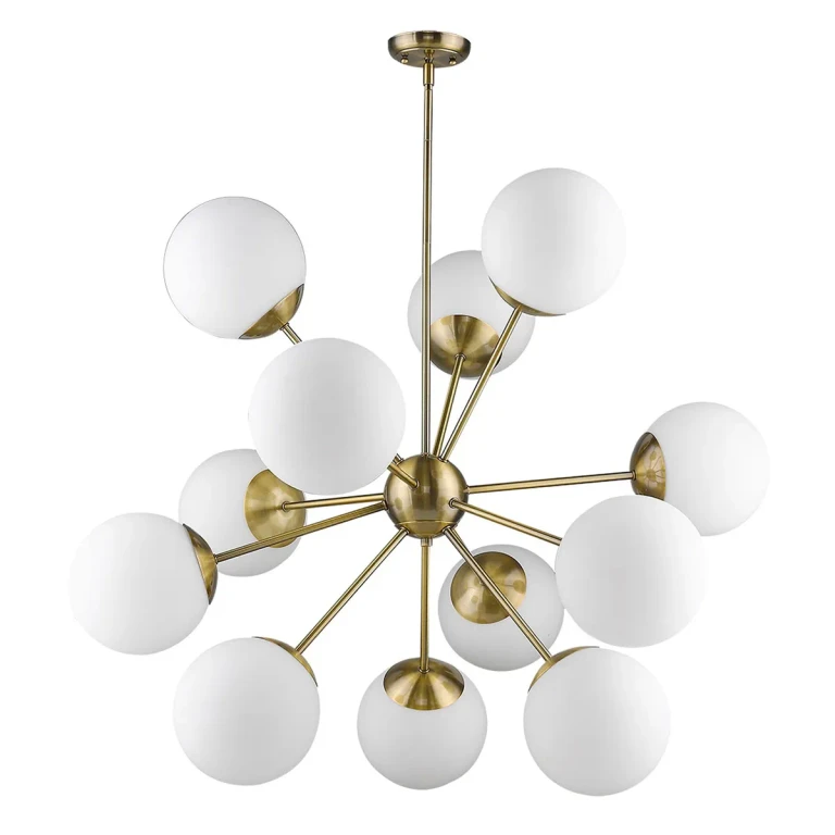 Antique Brass 12 Light Chandelier from the Solea Collection