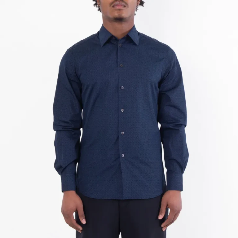 Ferragamo Micro-Patterned Long Sleeve Shirt