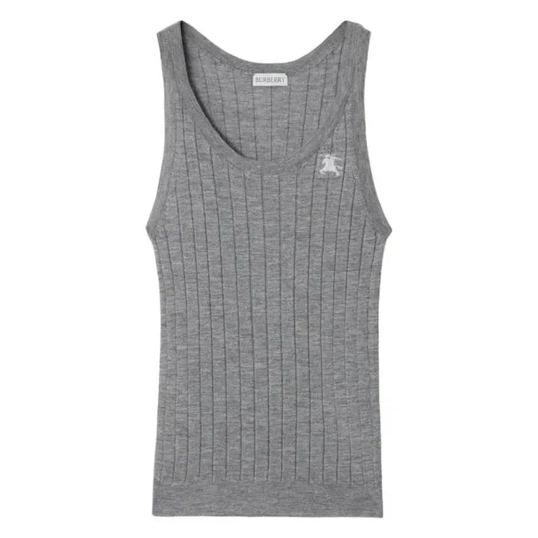 Burberry EKD Intarsia Logo Cashmere Tank Top