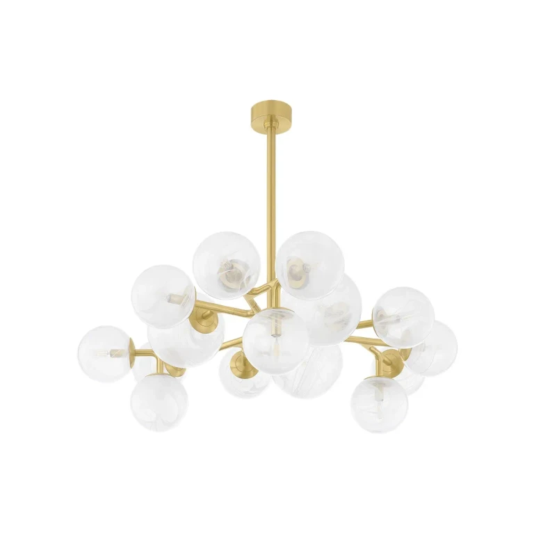 Vintage Polished Brass Chandelier from the Glasgow Collection