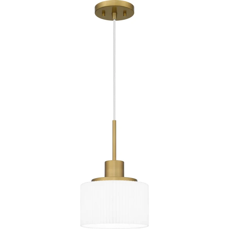 Aged Brass One Light Mini Pendant from the Quoizel Piccolo Pendant Collection