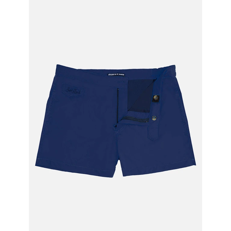Mc2 Saint Barth Harrys Navy Blue Fitted Cut Swim Shorts Swimshort - Men