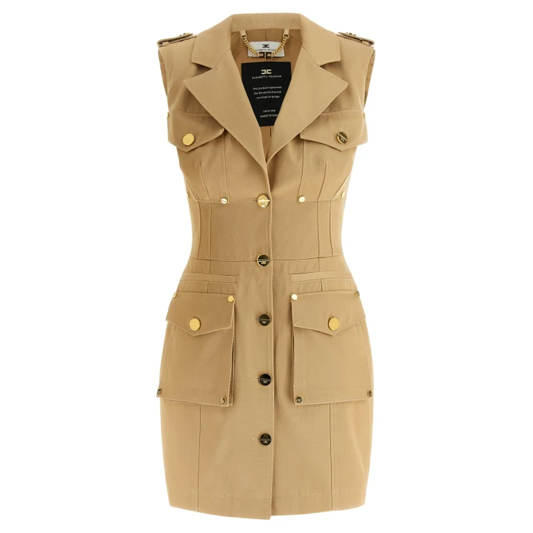 Elisabetta Franchi Robe Au Genou - Blanc