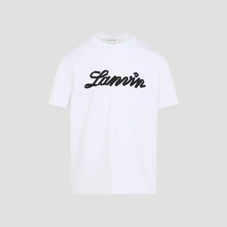 Lanvin Embroidered Logo T-shirt White Cotton Tshirt - Men