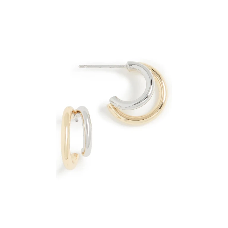 SHASHI Gemini Hoops Gold/Silver One Size
