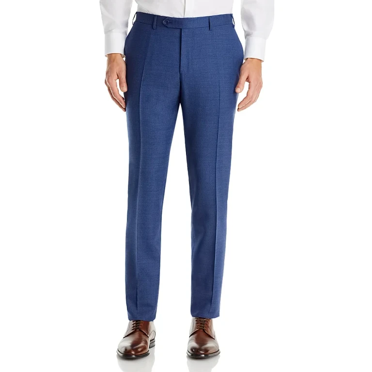 Canali Capri Melange Solid Slim Fit Dress Pants