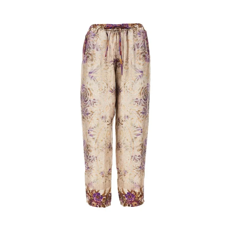 PIERRE LOUIS MASCIA Printed silk twill pants Woman S