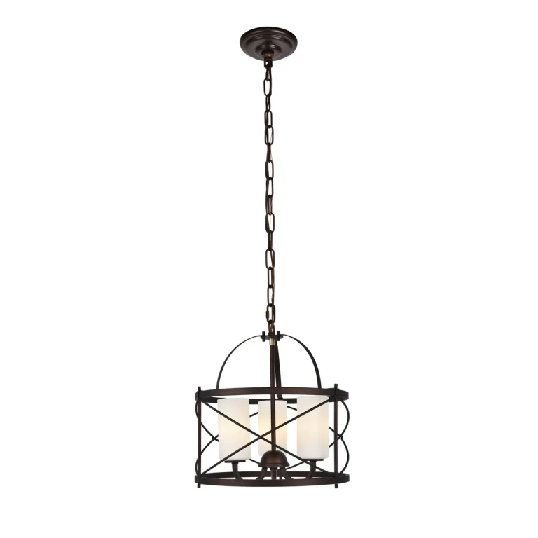 Dark Copper Brown Three Light Pendant from the Wren Collection