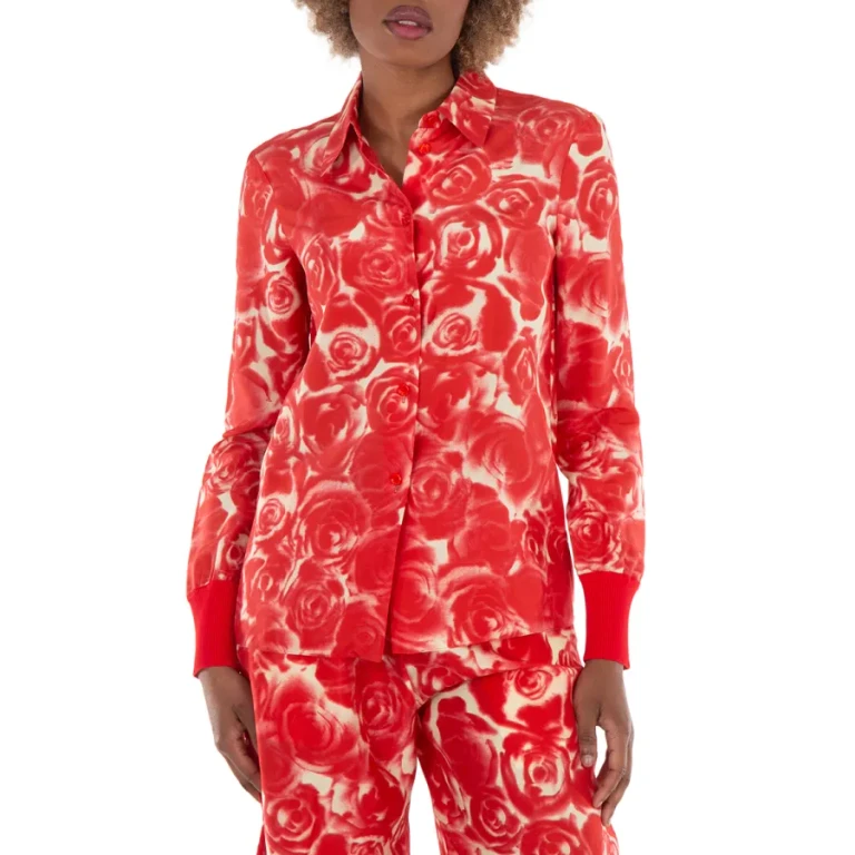 Burberry Rose Silk Button Down Shirt