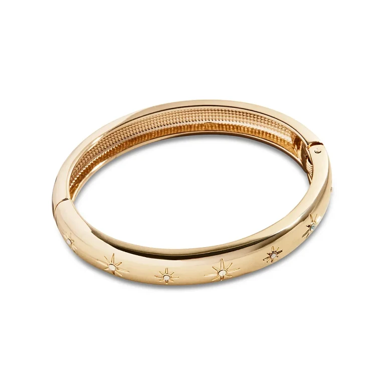 Baublebar Stella Pave Star Bangle Bracelet in Gold Tone