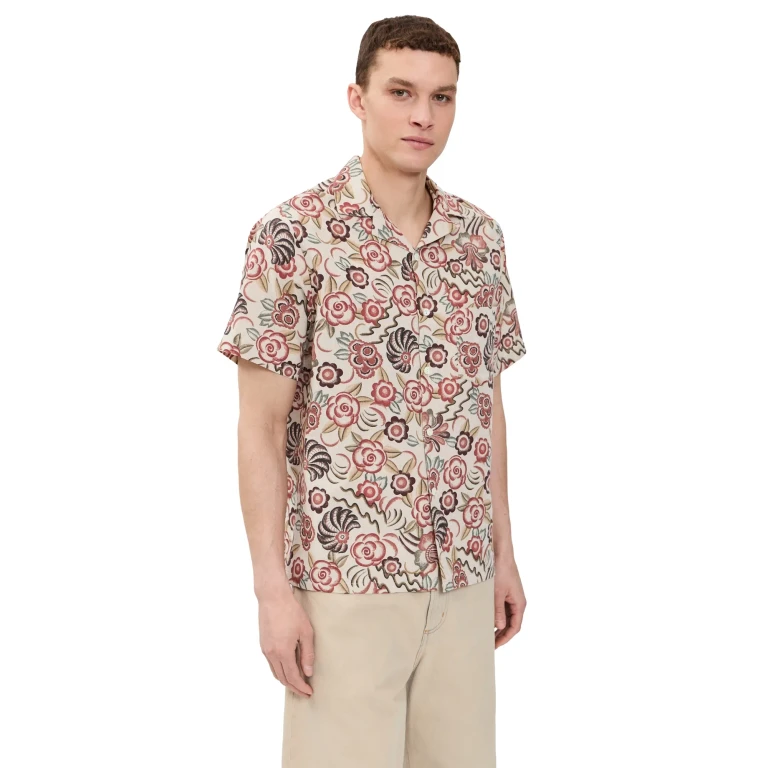 Portuguese Flannel Flowers Painting Camp Shirt Red/Brown/Raw/Green/Yellow M