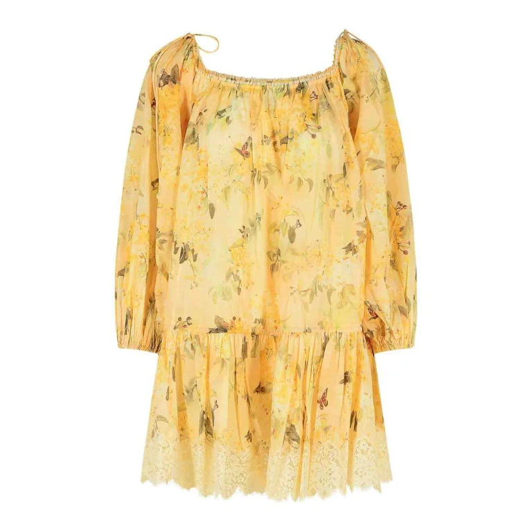 짐머만 무릎 기장 원피스 - 옐로우