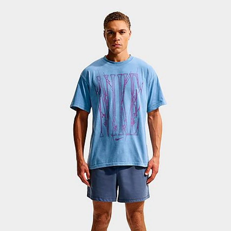Nike Men's Sportswear Sharp Wordmark T-Shirt in Work Blue Size: Small