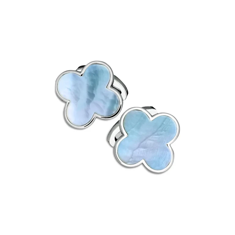 Blue Mother of Pearl Clover Cufflinks