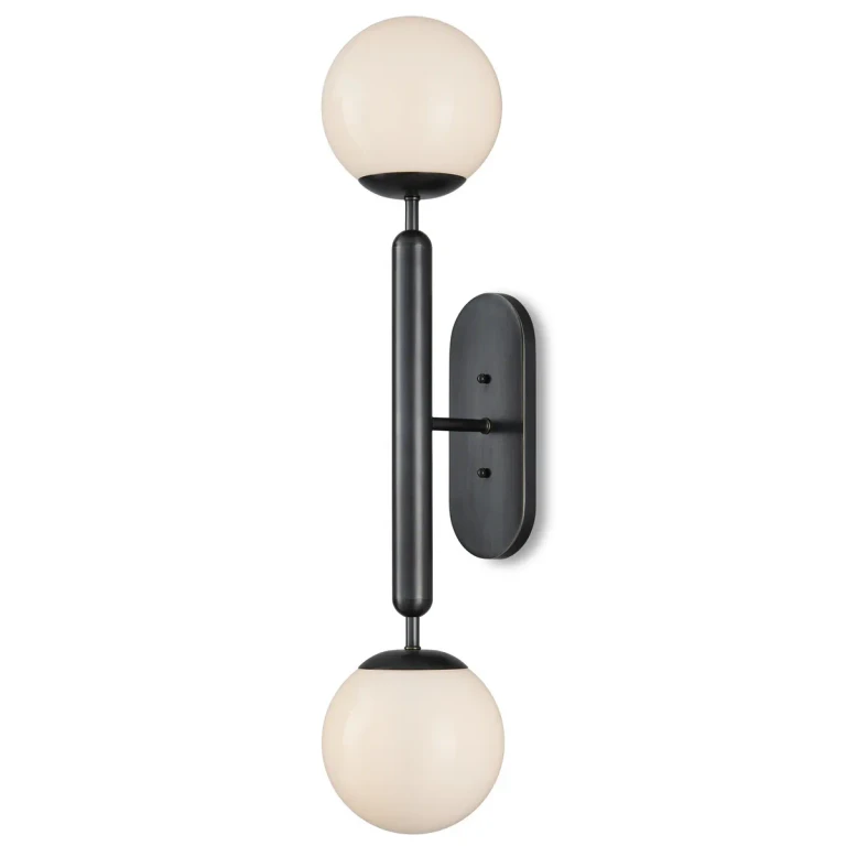 Oil Rubbed Bronze White Wall Sconce from the Barbican Collection