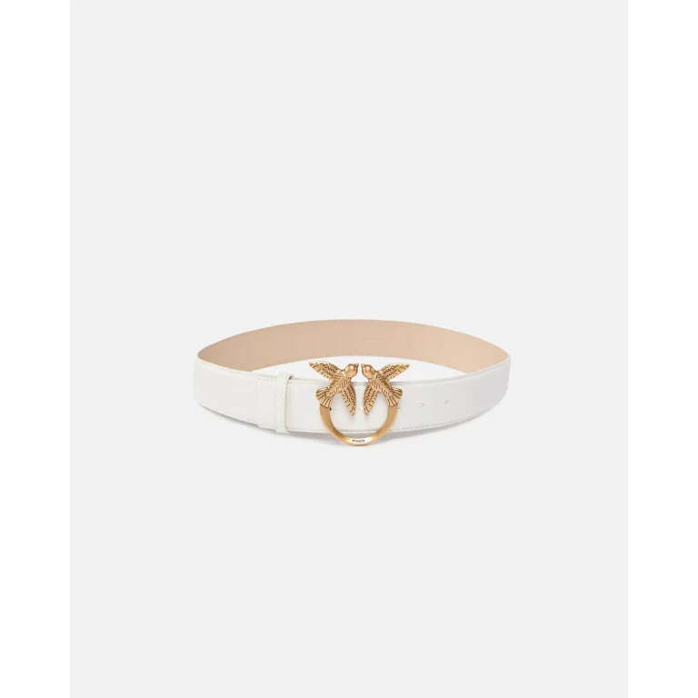Pinko - Ceinture en cuir avec boucle Love Birds 4 cm - XS