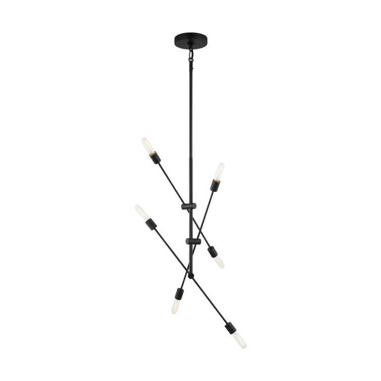Midnight Black Six Light Chandelier from the Axis Collection