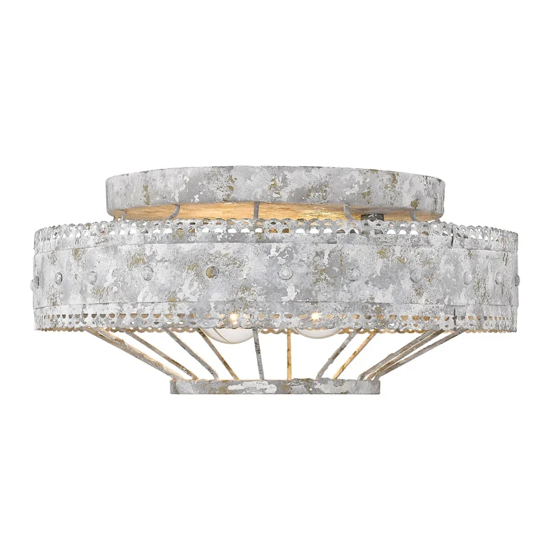 Golden Ferris 2-Light 14" Ceiling Light in Oyster - 7856-FM-OY