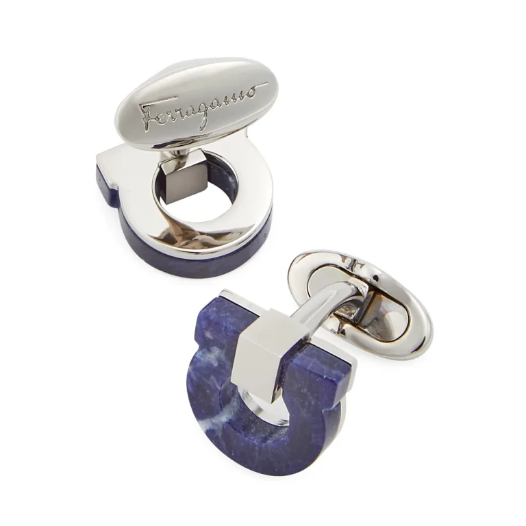 Salvatore Ferragamo Men's Limestone Gancini Cuff Links