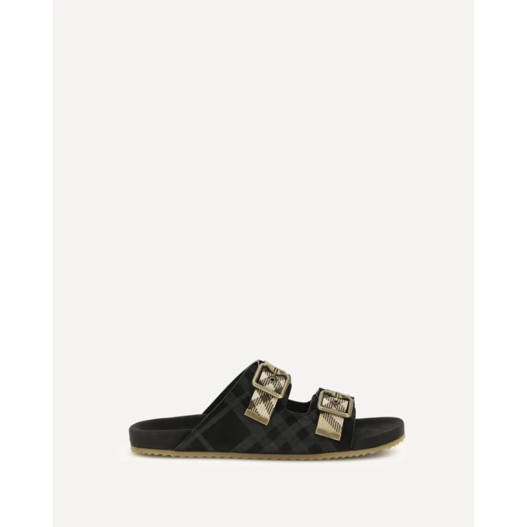 BURBERRY Check suede Urchin Sandals Male 42