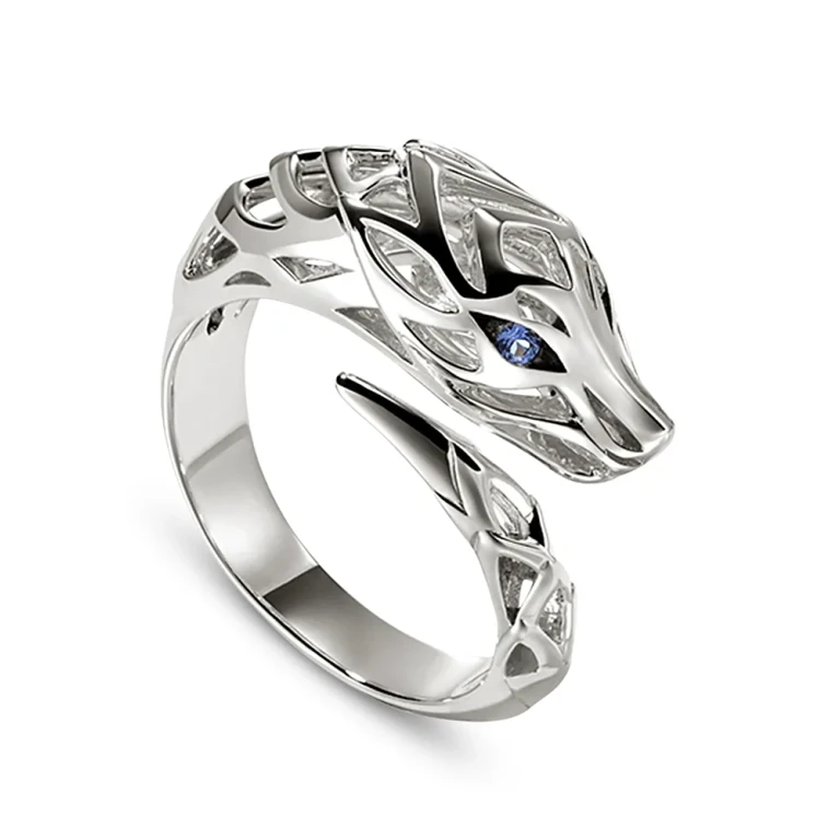 John Hardy Sterling Silver Blue Sapphire Naga Ring
