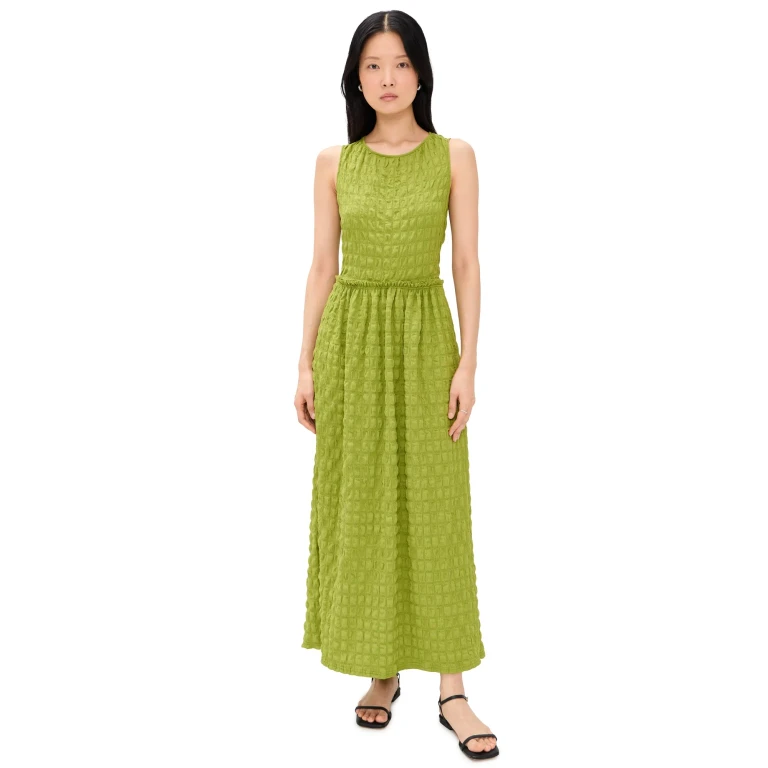 Proenza Schouler White Label Zoira Textured Maxi Dress Apple L
