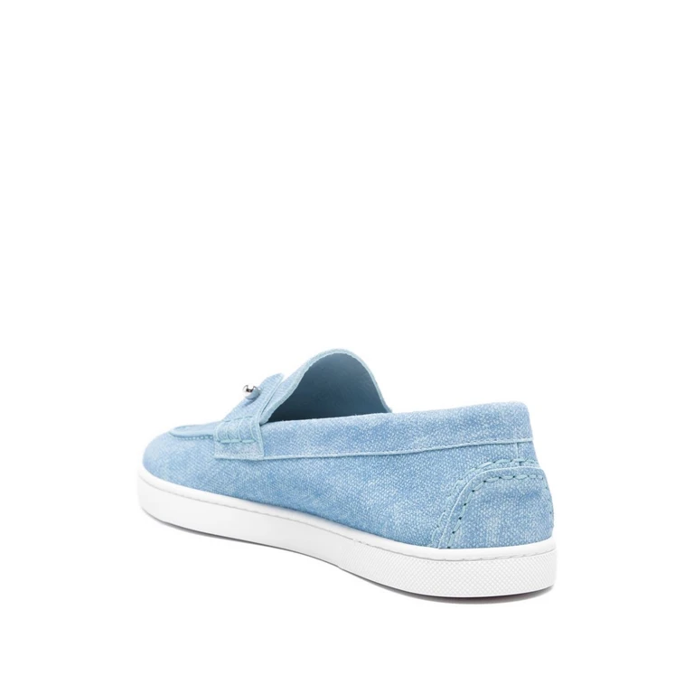 Christian Louboutin Flat shoes Clear Blue Calf Leather - Men