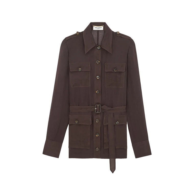 Saint Laurent Dresses Brown Seta Biologica - Women