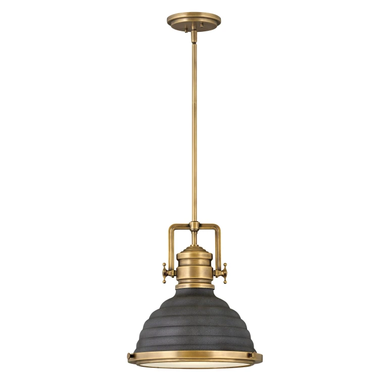 Heritage Brass LED Pendant from the Keating Collection