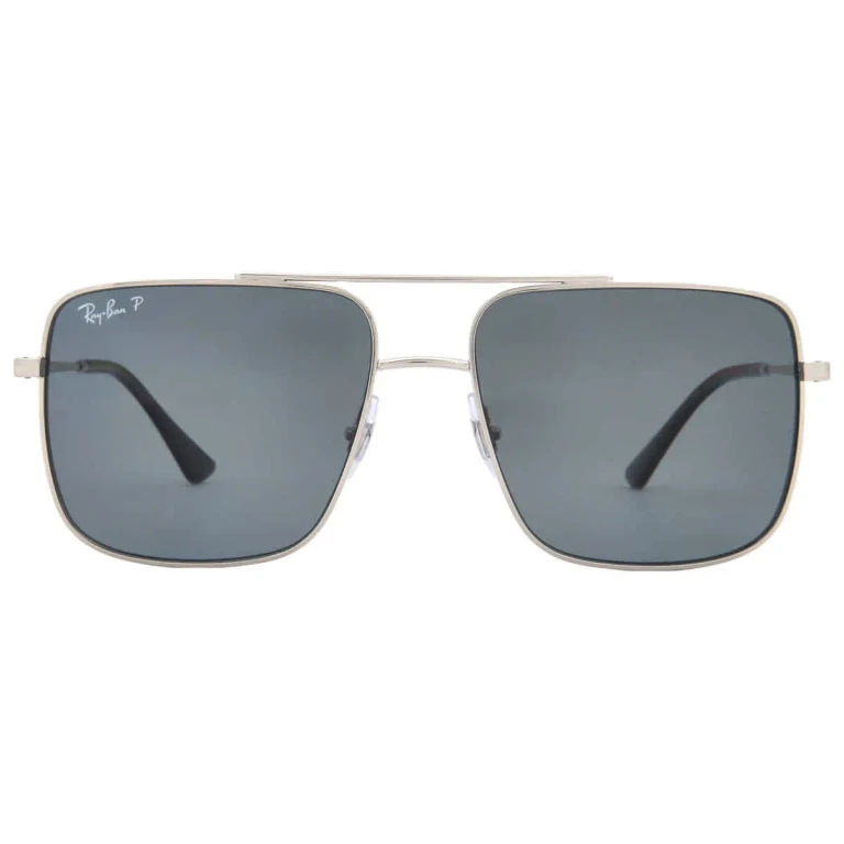 Ray Ban ARI Polarized Dark Grey Square Unisex Sunglasses RB3758 003/81 56