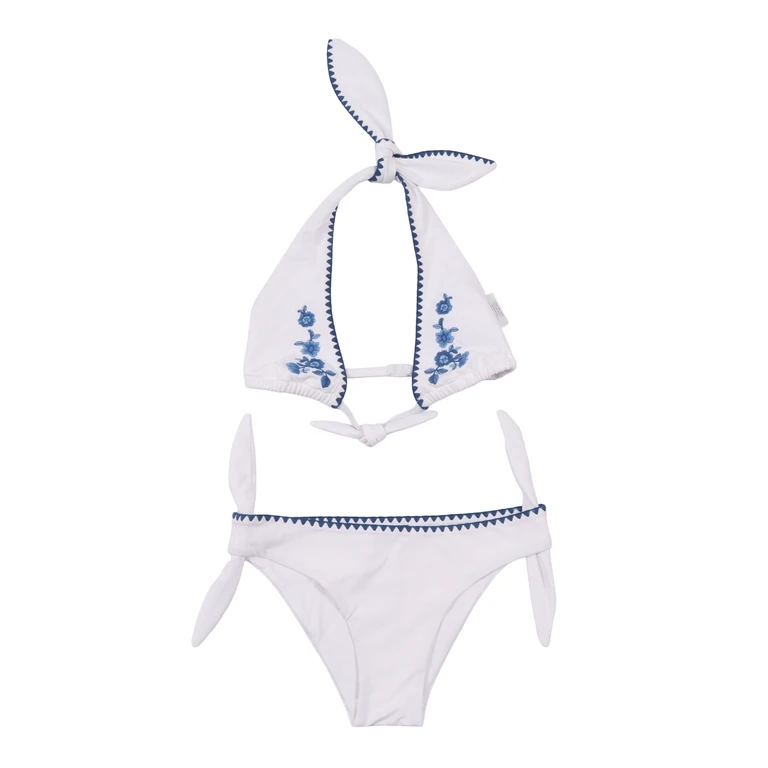 Ermanno Scervino Kids DENIM BIKINI White Polyamide Elastane Costume