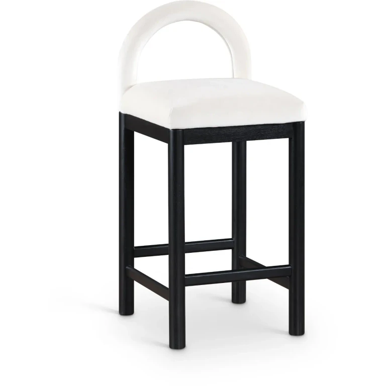 Conrad Cream Velvet Upholstered Counter Stool