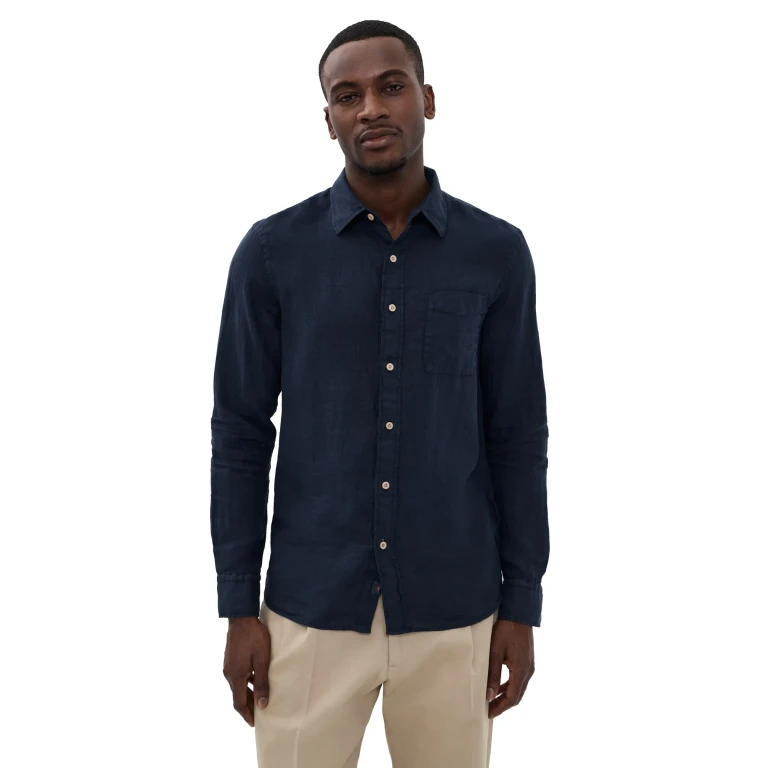Faherty Laguna Linen Shirt Washed Black S