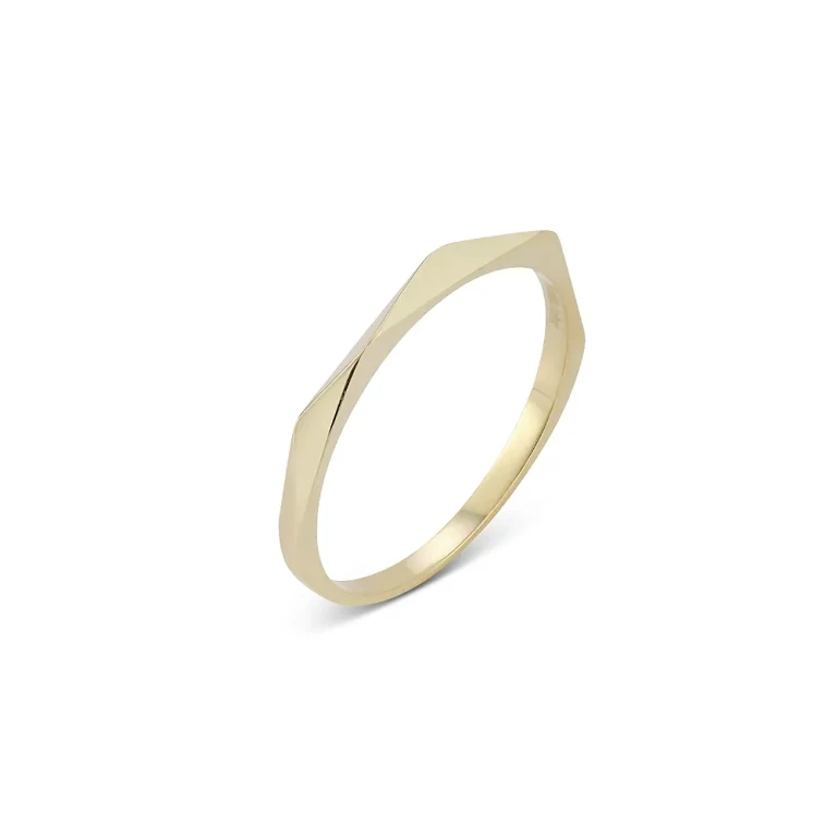 14K Yellow Gold Angle Stack Ring