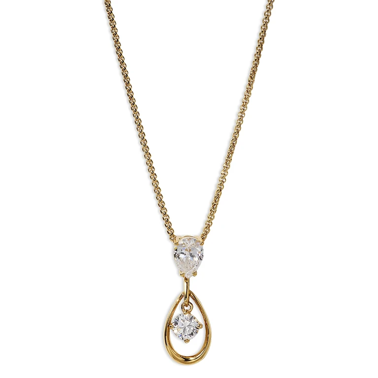 Nadri It Girl Cubic Zirconia Pear Shape Pendant Necklace, 16-18