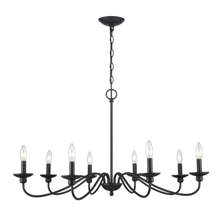 Millennium Delvona 8-Light Chandelier in Matte Black