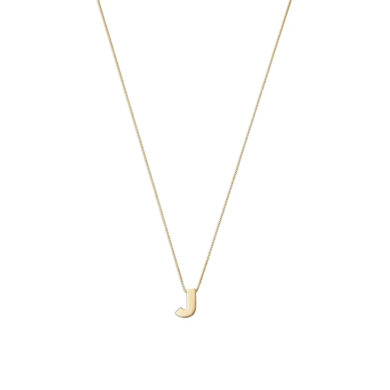 Initial Pendant Necklace in 14K Yellow Gold, 16