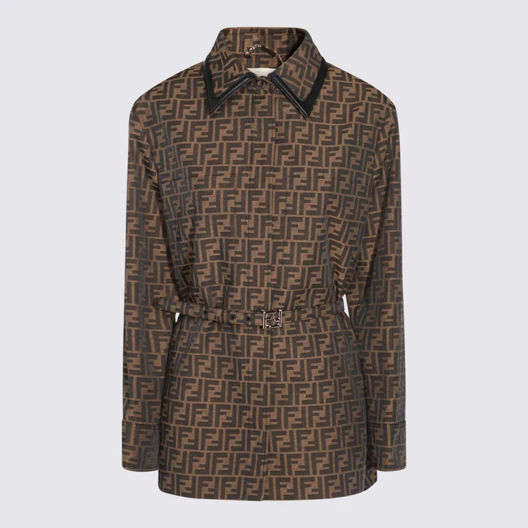 Fendi Jackets Brown Lambskin - Women