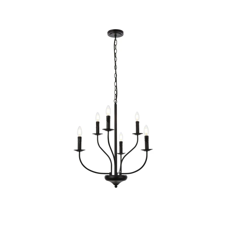 Black Six Light Pendant from the Westley Collection
