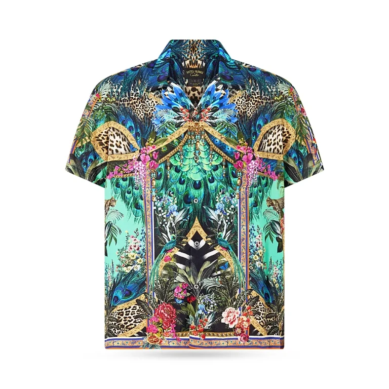 Camilla Animal Alchemy Relaxed Fit Short Sleeve Camp Shirt