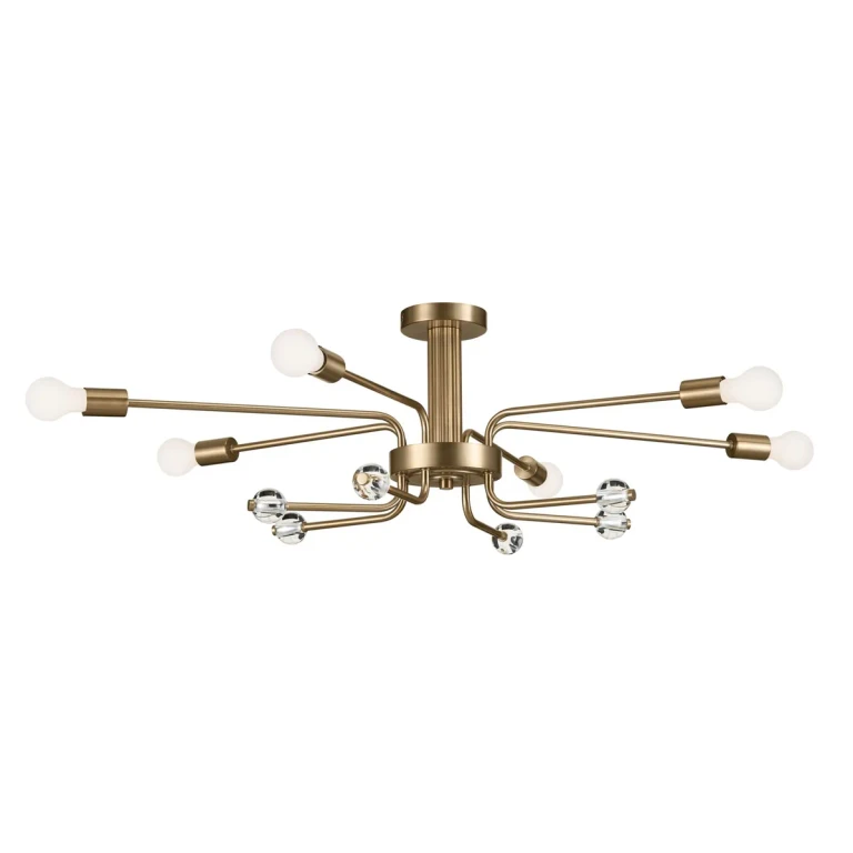 Champagne Bronze Six Light Semi Flush Mount from the Ocala Collection