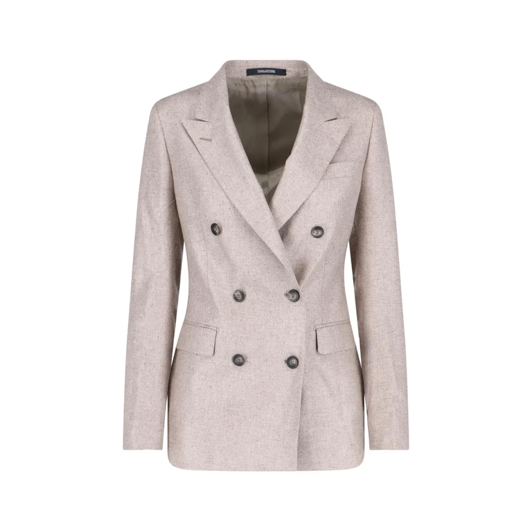 Tagliatore Jackets Beige Silk - Women