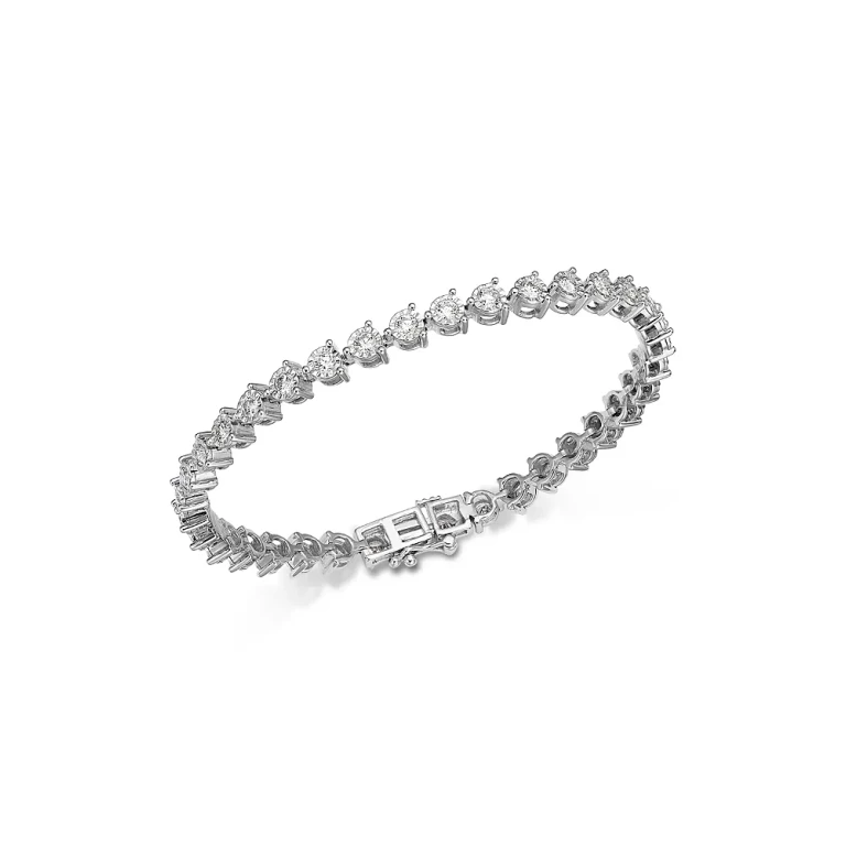 Diamond Bezel Tennis Bracelet in 14K White Gold, 4.0 tcw