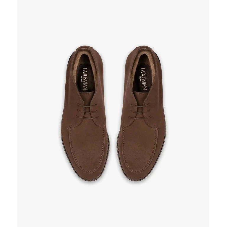 Larusmiani Suede Ankle Boots Robert Chocolate Man Shoe - Men